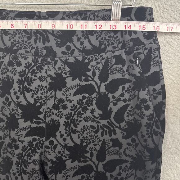 Soft Surroundings Velvet Burnout Black Skinny Pants Size M Boho Whimsygoth Boho - Picture 4 of 9